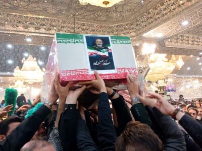 پیکر سپهبد شهید حسین سلامی در حرم حضرت عبدالعظیم (ع) آرام گرفت