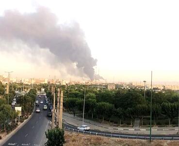 انتشار دود از انبار نفت شهران ناشی از فرآیند جمع‌آوری ضایعات است